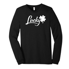 Load image into Gallery viewer, Lucky long sleeve T-shirt in white front

