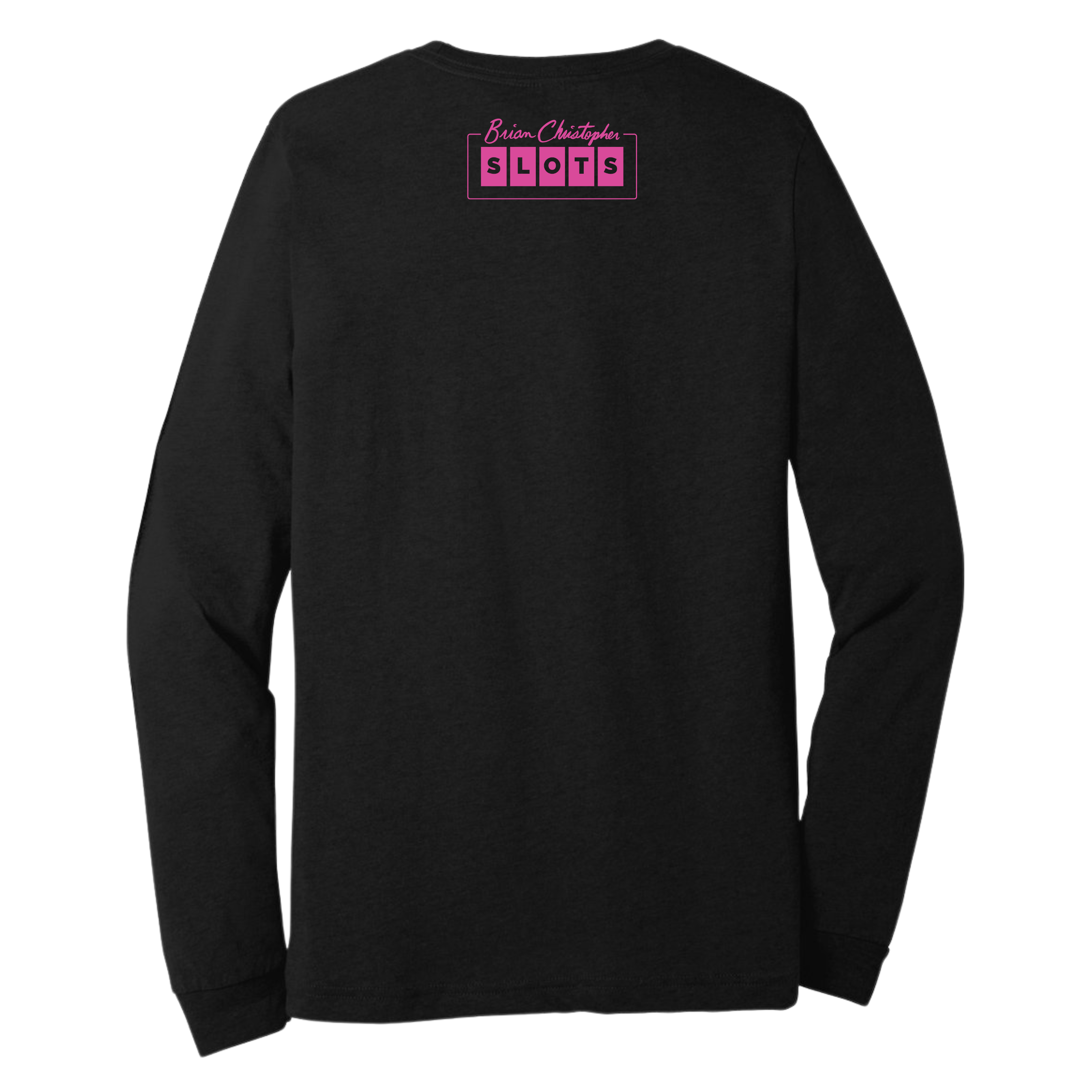 Brian Christopher Slots logo long sleeve T-shirt in pink back