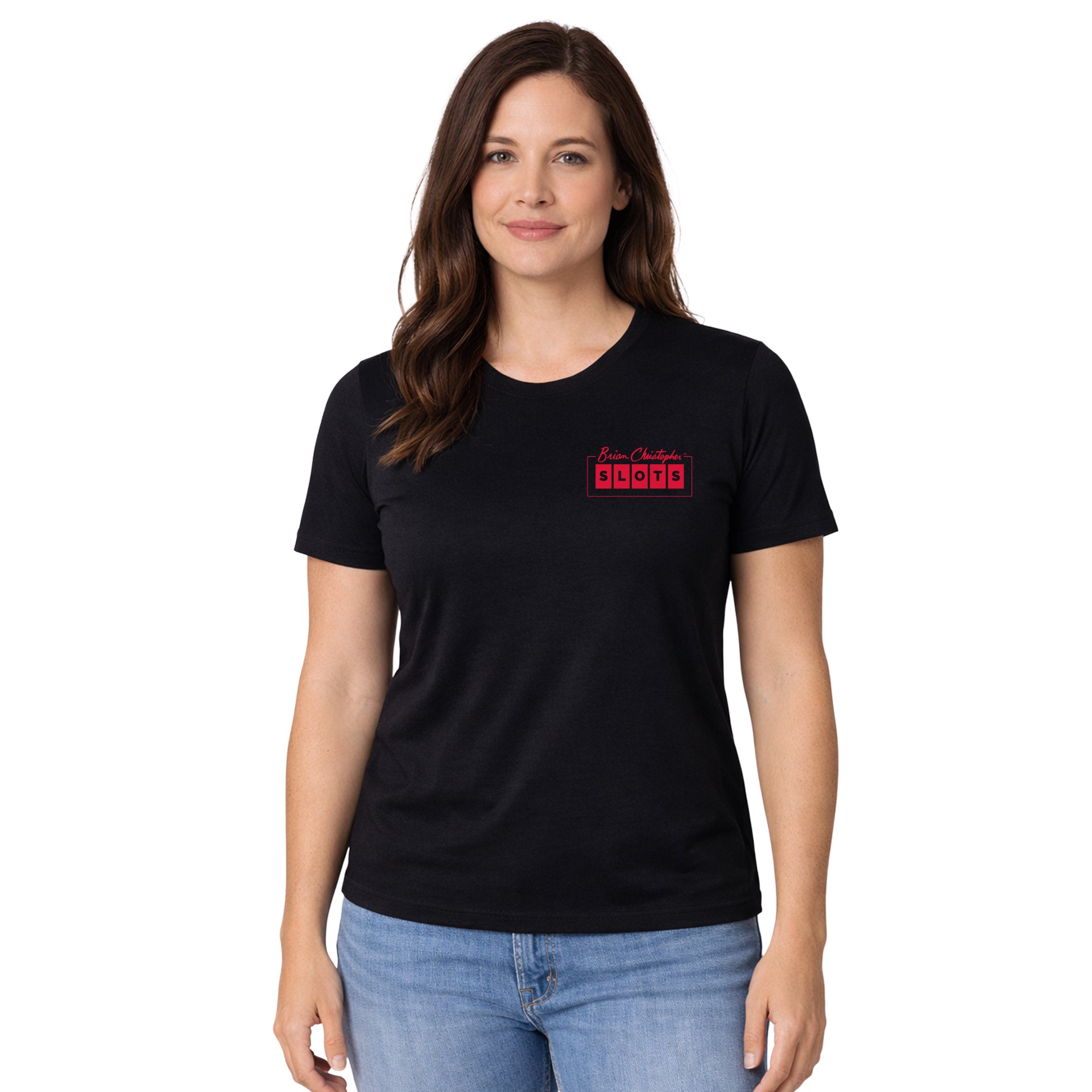 BCSlots Chest & Back Logo Crew & V-Neck Tee