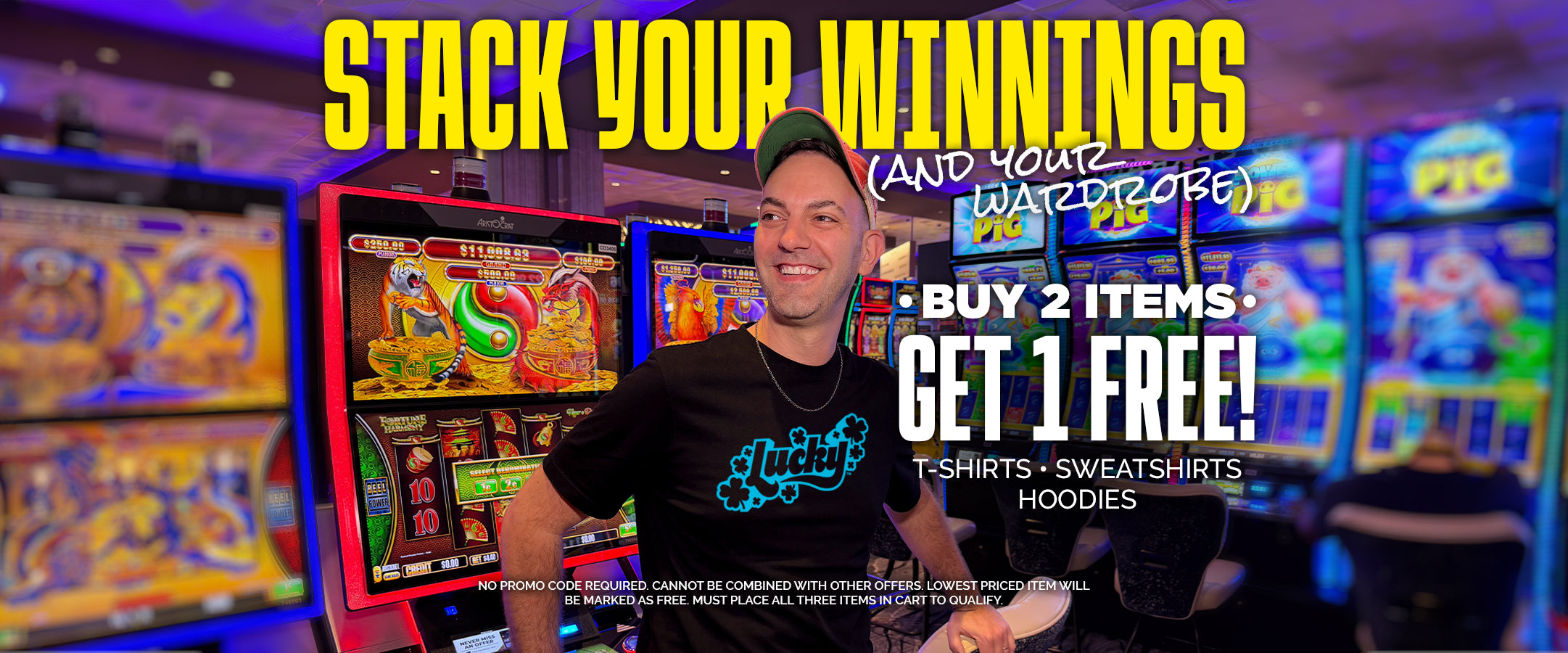 Buy 2 Apparel Items, Get 1 Free!