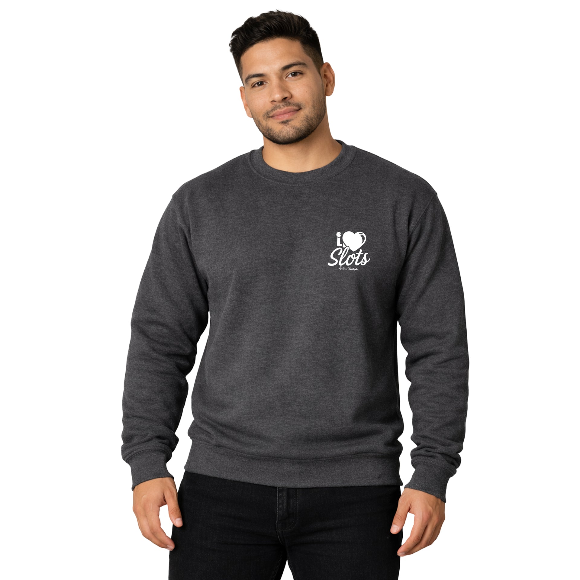 I Love Slots Chest & Back Crew Sweatshirt