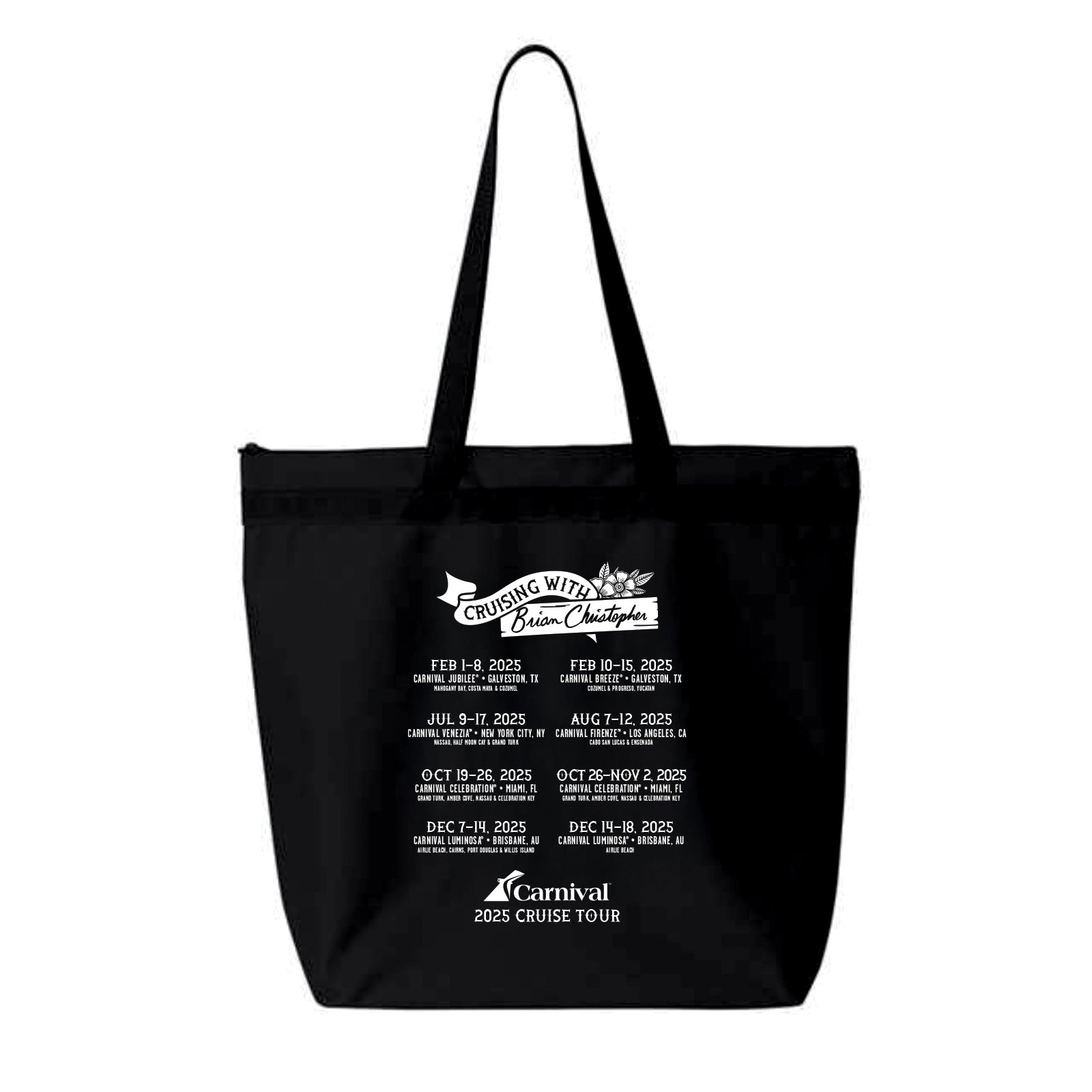 BCSlots x Carnival Cruise World Tour Zipper Tote
