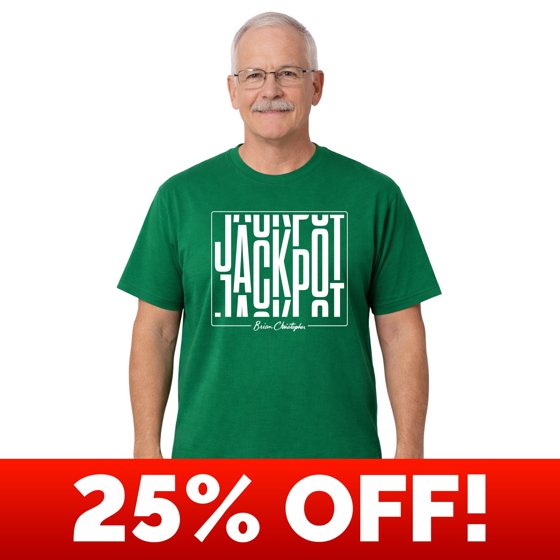 Jackpot Green Crew & V-Neck Tee