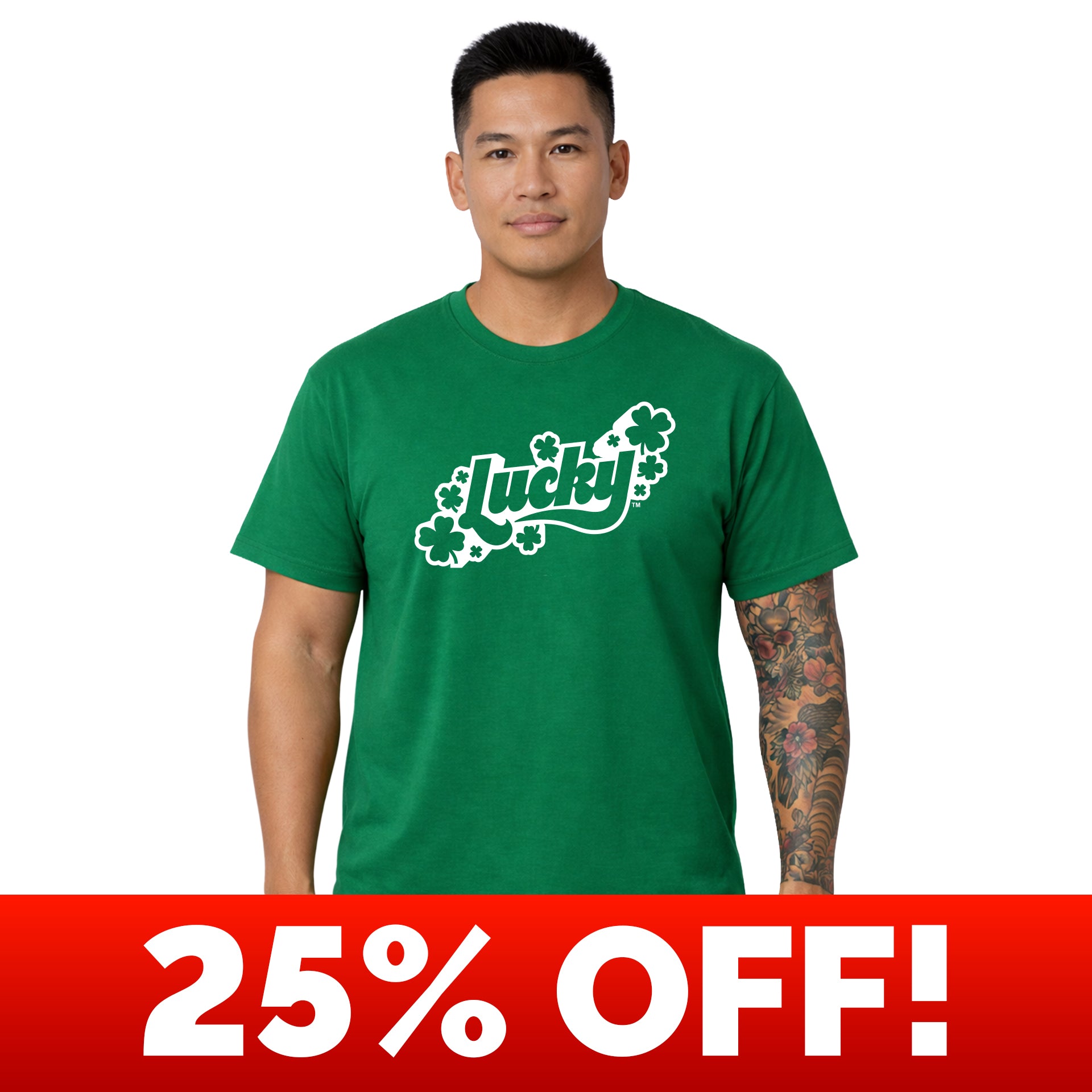 Lucky Kelly Green Crew & V-Neck Tee