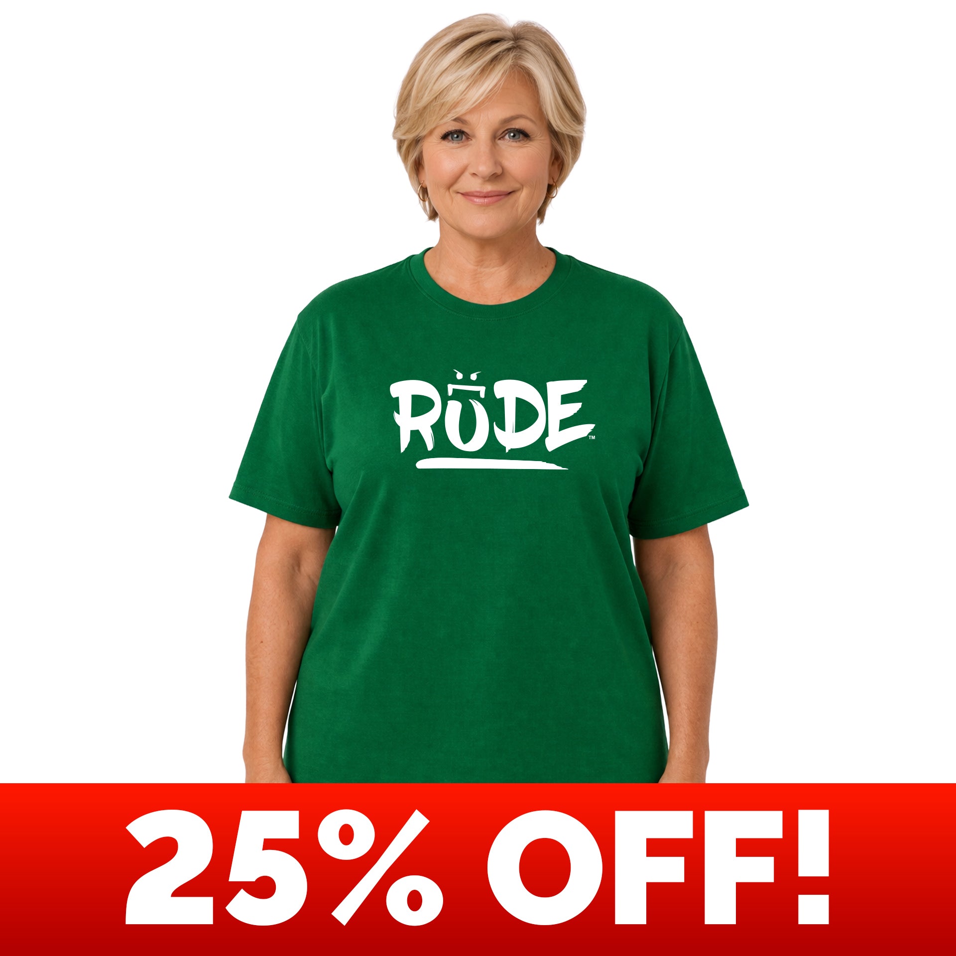 Rude Green Crew & V-Neck Tee