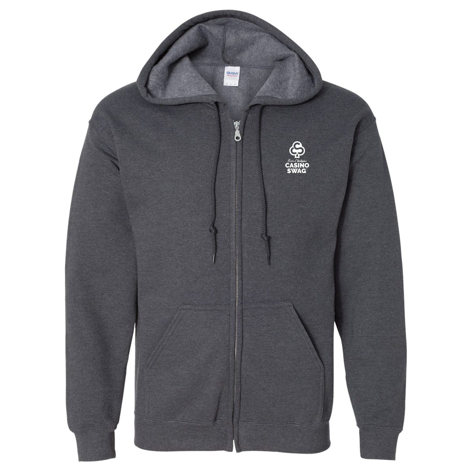 CSlogo front chest white fullzip gray