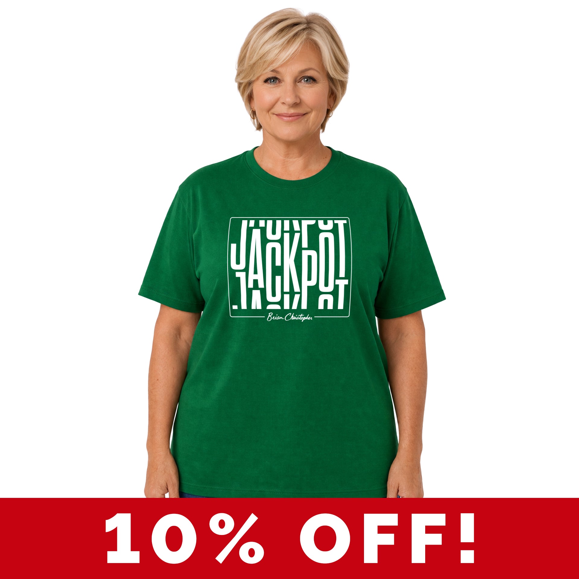 Jackpot Green Crew & V-Neck Tee