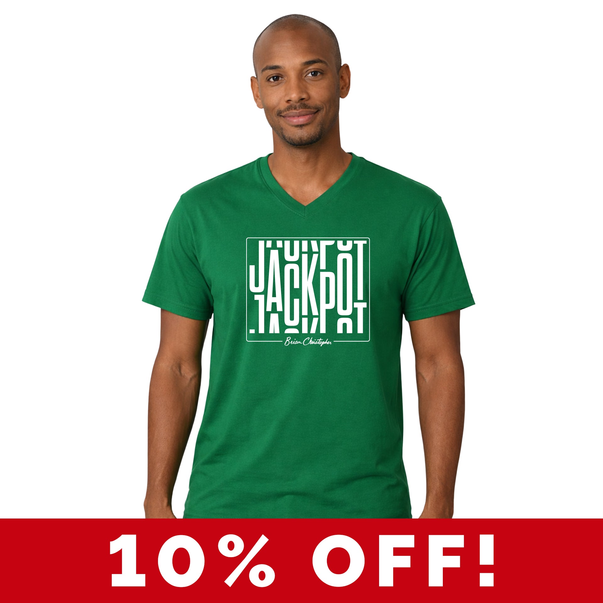 Jackpot Green Crew & V-Neck Tee