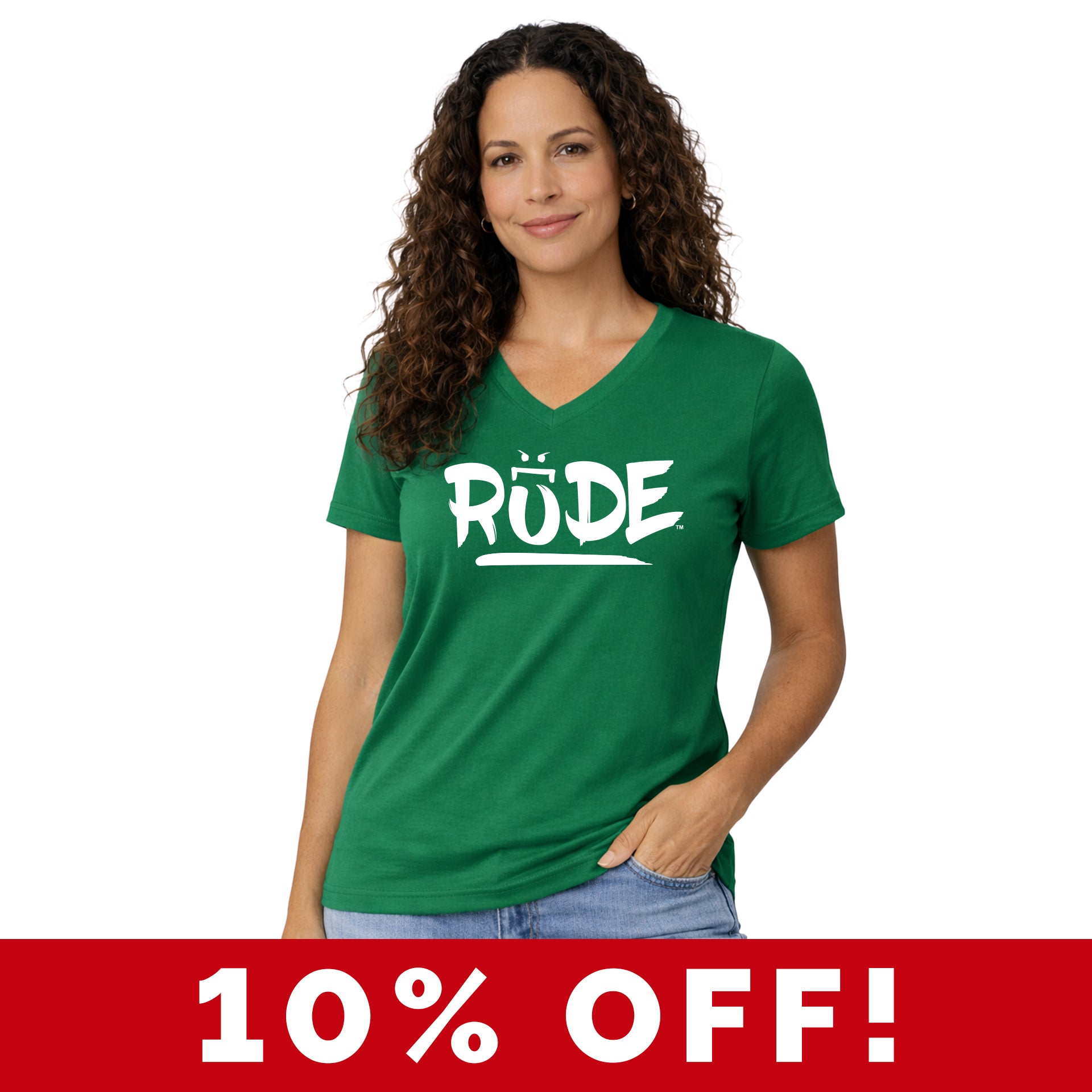 Rude Green Crew & V-Neck Tee