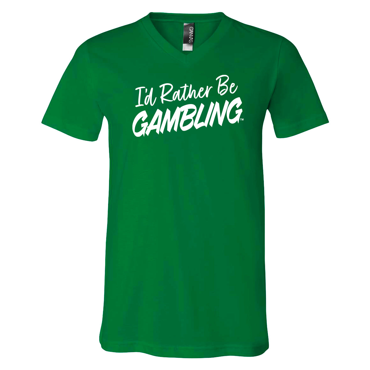 I'd Rather Be Gambling Green Crew & V-Neck Tee