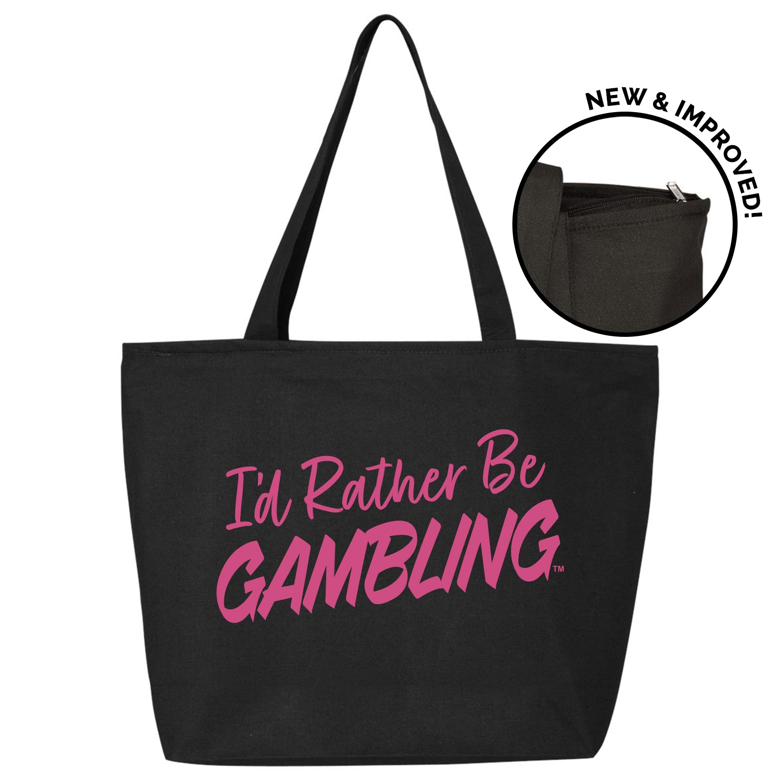 I'd Rather Be Gambling Zipper Tote