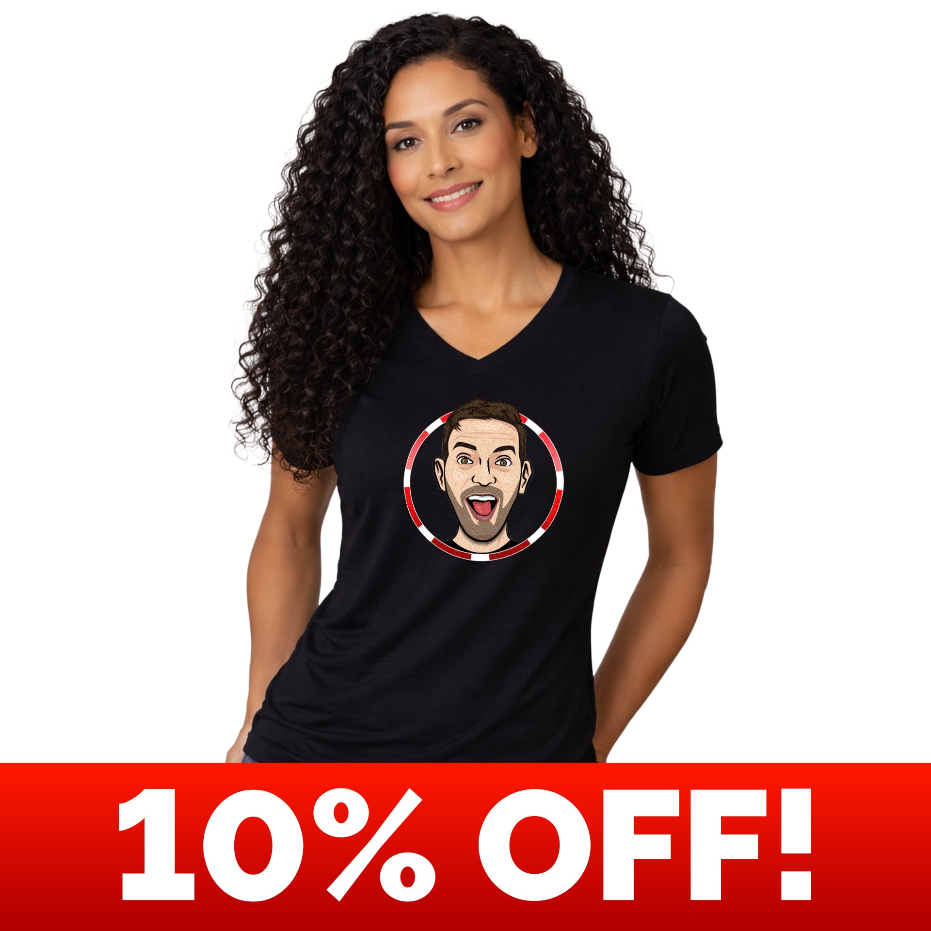 Brian Christopher's Pop'N Pays More Caricature V-Neck Unisex Tee
