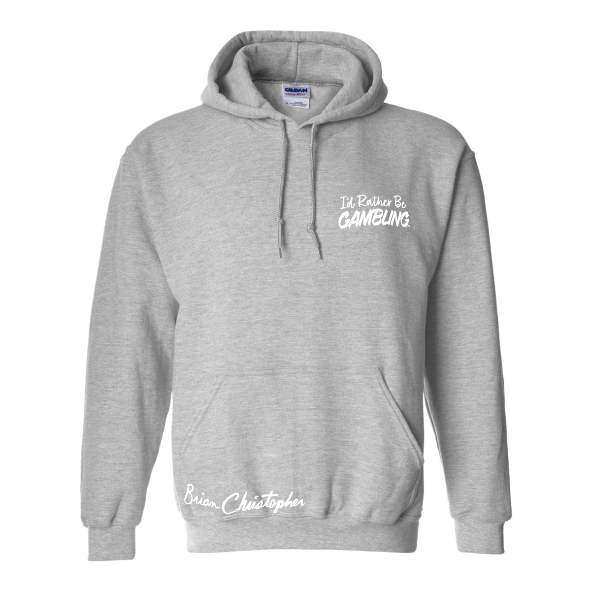 I'd Rather Be Gambling Chest & Back Logo Pullover Hoodie