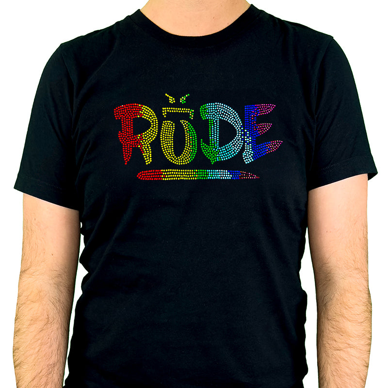 Limited Edition! BEJEWELED Rainbow RUDE Pride T-Shirt