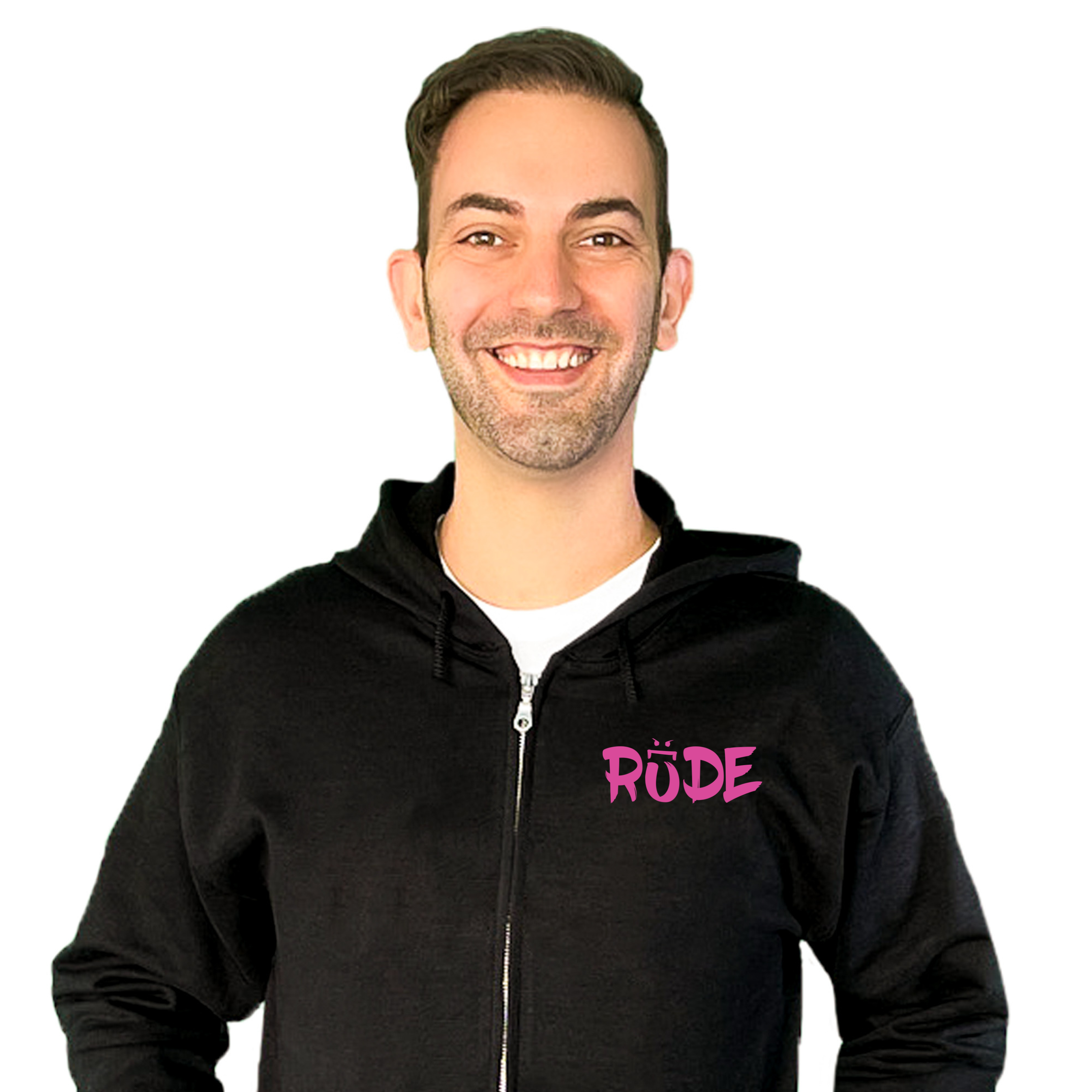 Rude (Small Logo) Full-Zip Hoodie