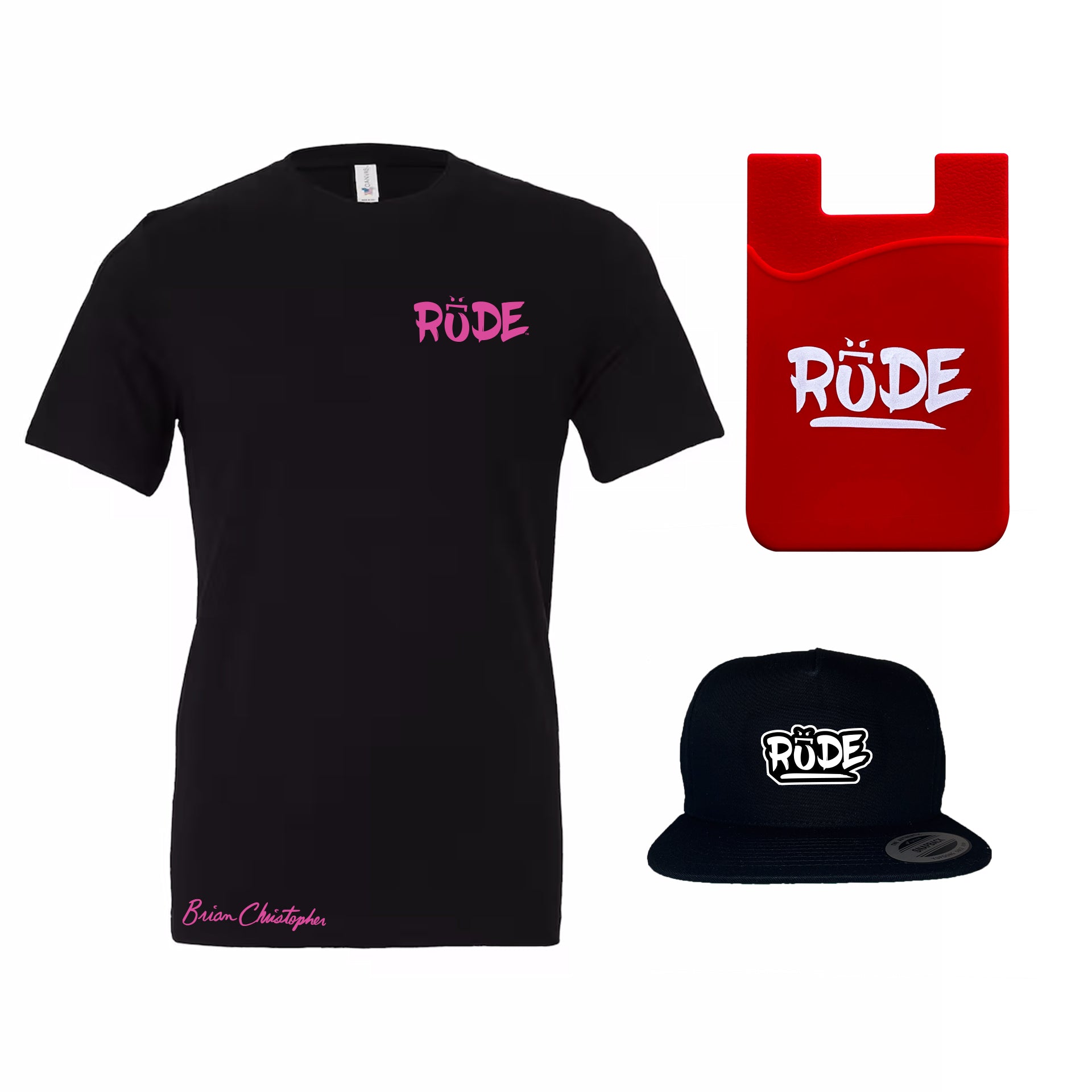 Rude Chest & Back Logo Crew Tee Bundle