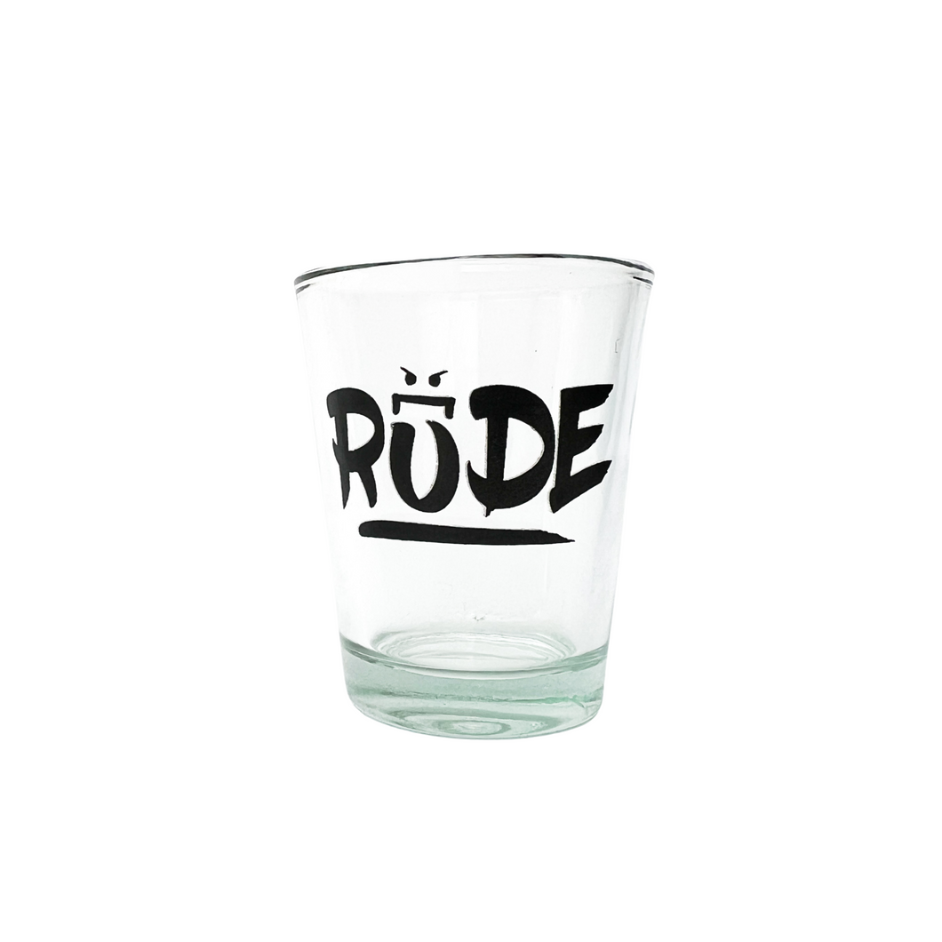Rude logo shot glass