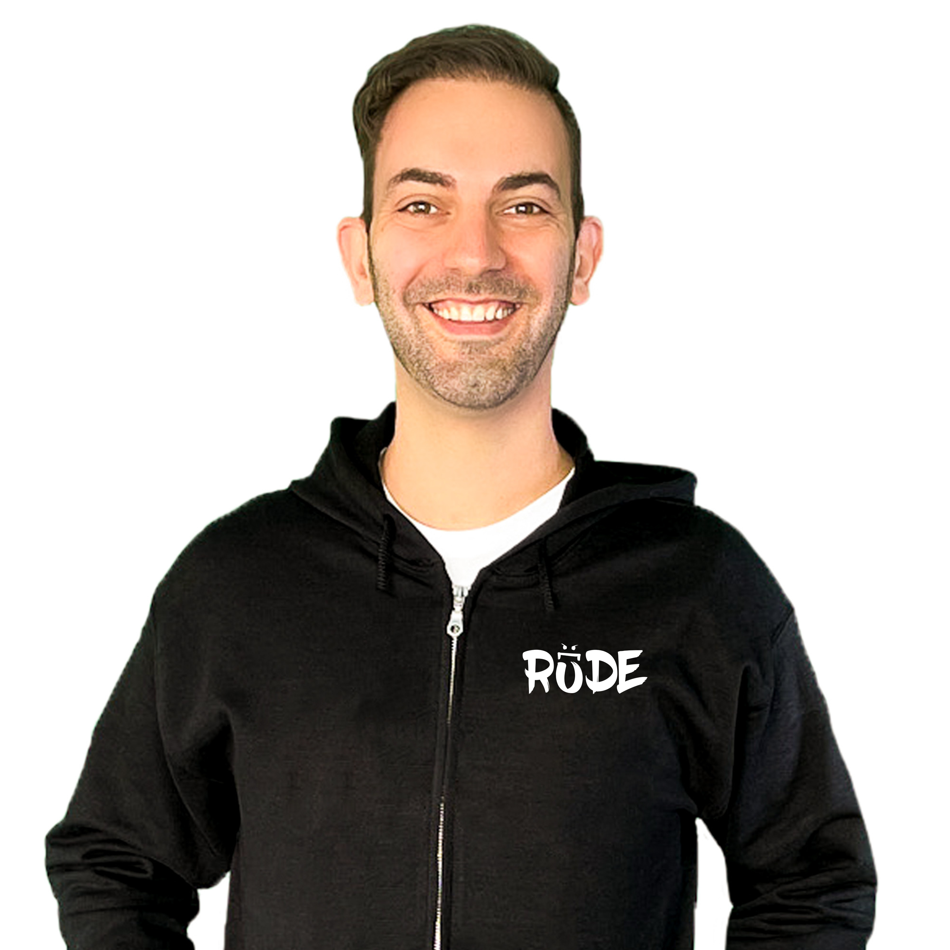 Rude (Small Logo) Full-Zip Hoodie