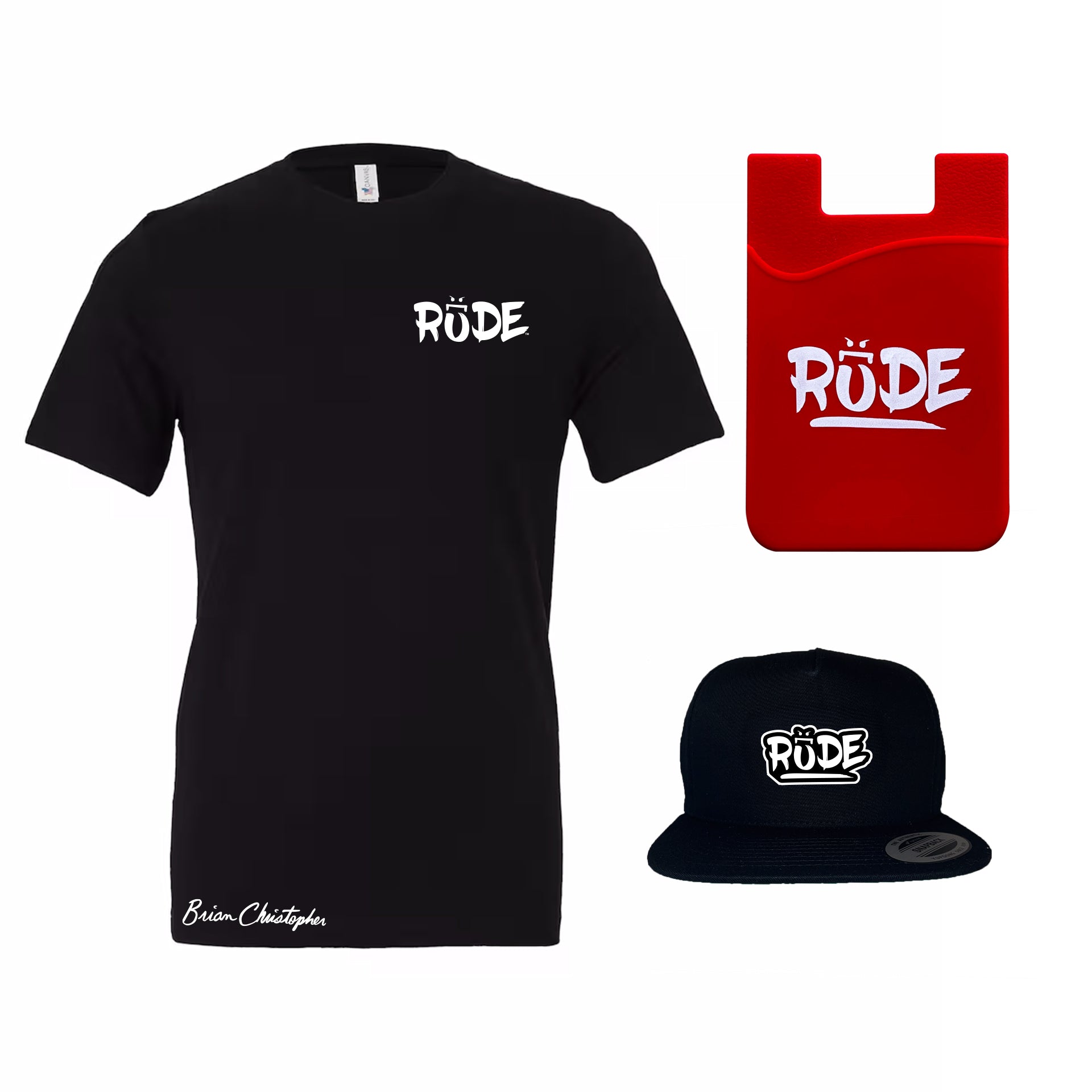 Rude Chest & Back Logo Crew Tee Bundle