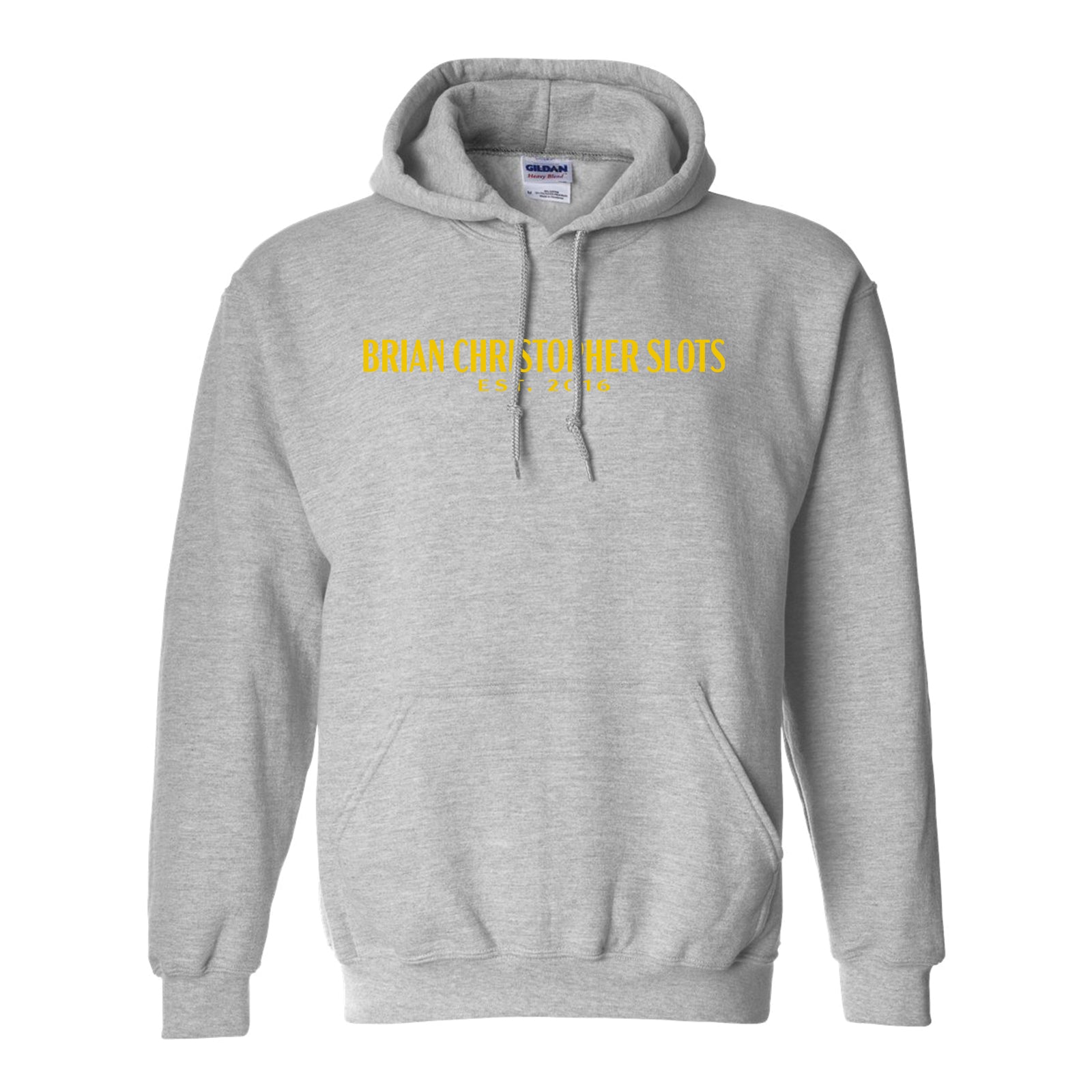 Metallic gold est 2016 front grey pullover