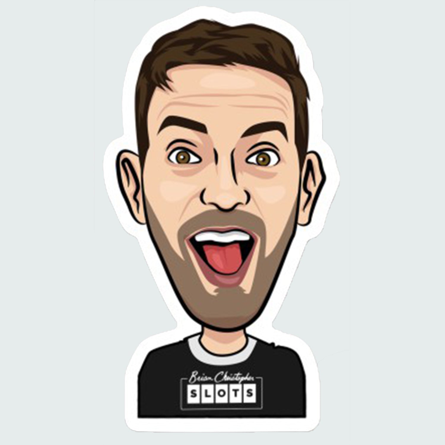 Brian Christopher caricature head sticker