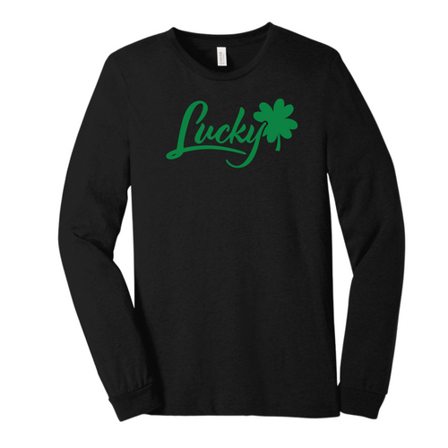 Lucky long sleeve T-shirt in green front