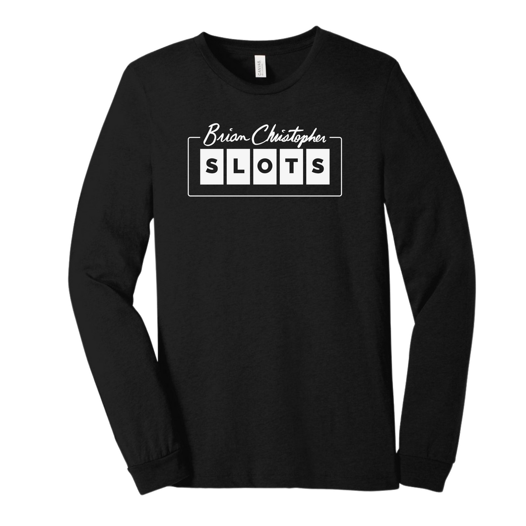Brian Christopher Slots logo long sleeve T-shirt in white front