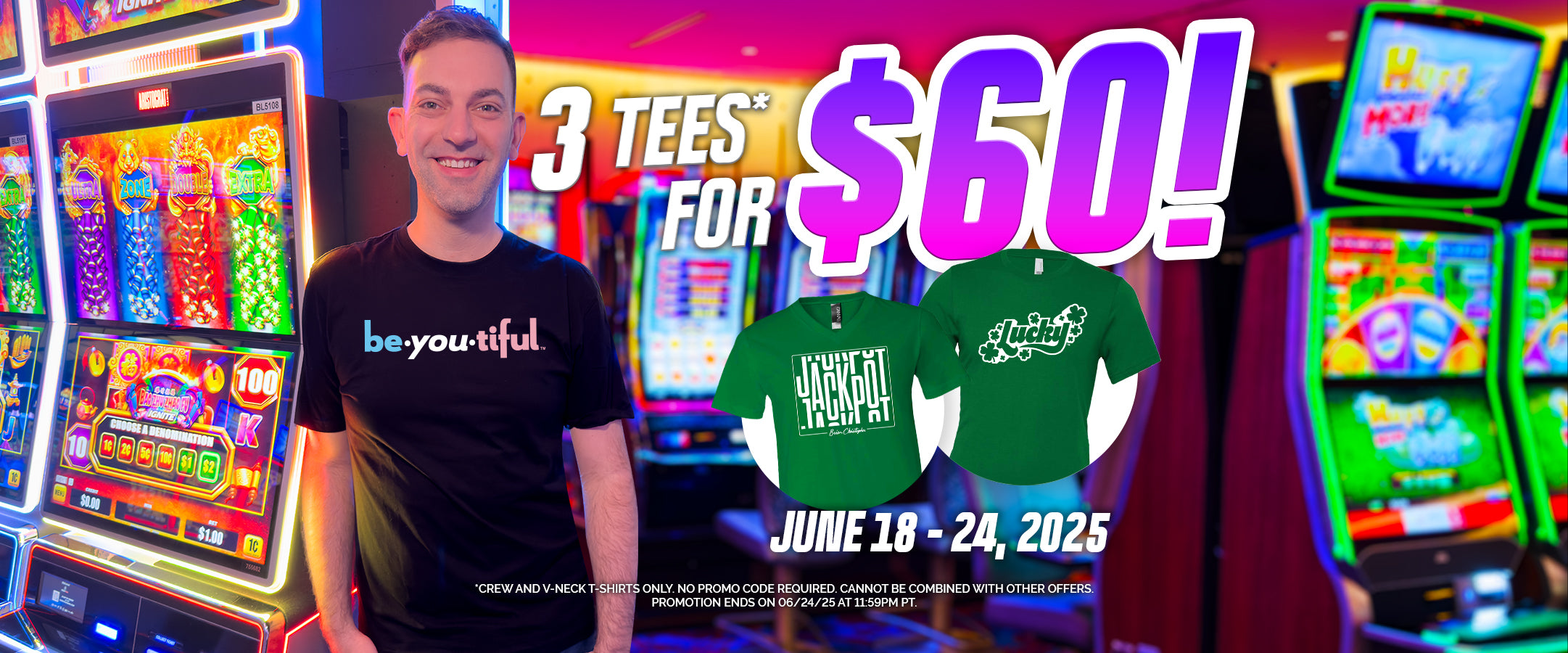 3 Tees for $60! Sale ends 06/24/25 at 11:59pm PT.