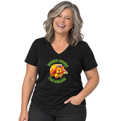 NEW! Bring Home The Bacon Crew & V-Neck Tee