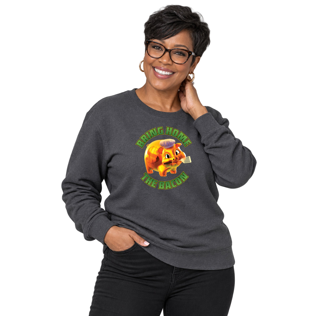 NEW! Bring Home The Bacon Crew Sweatshirt