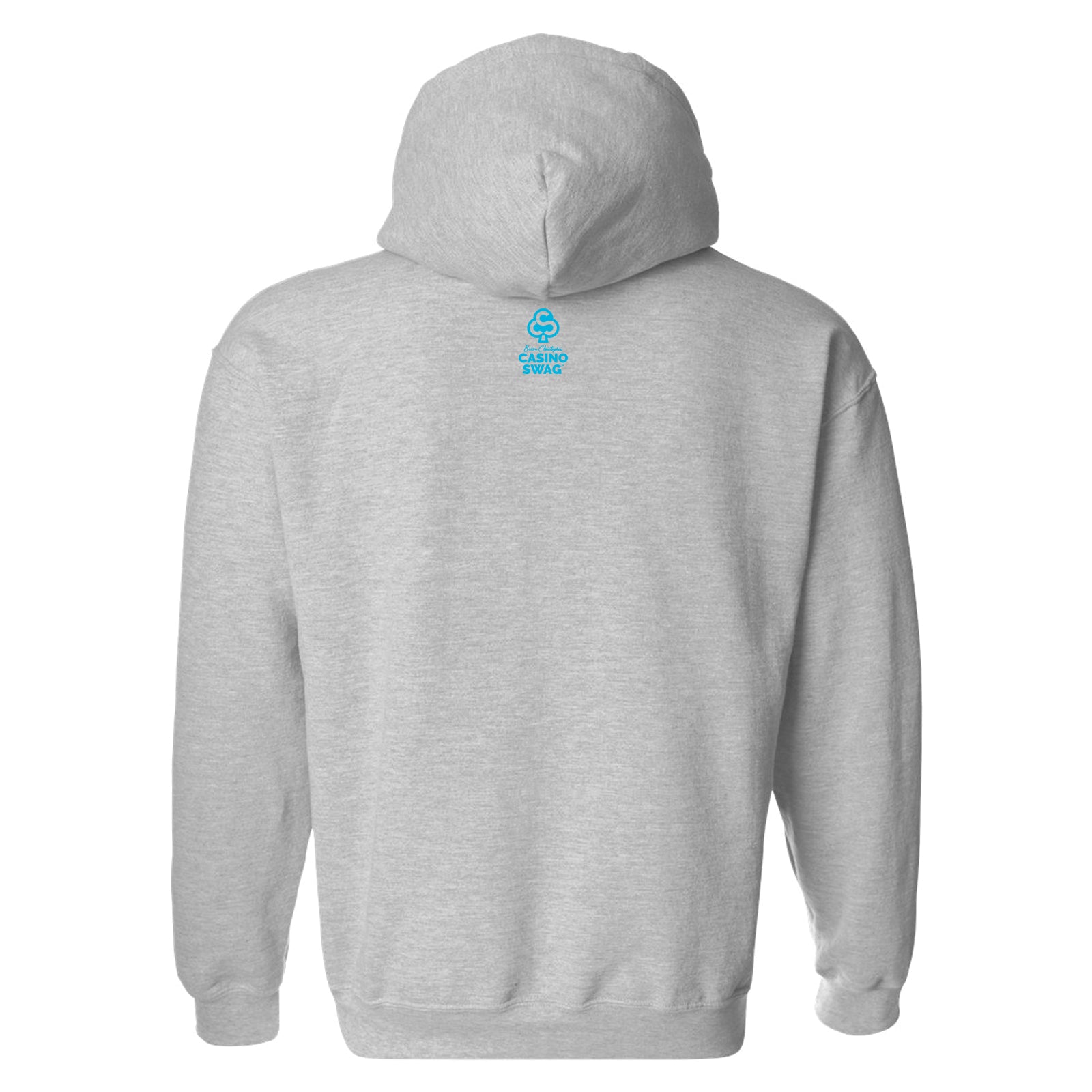 Blue Lucky CSlogo back grey hoodie