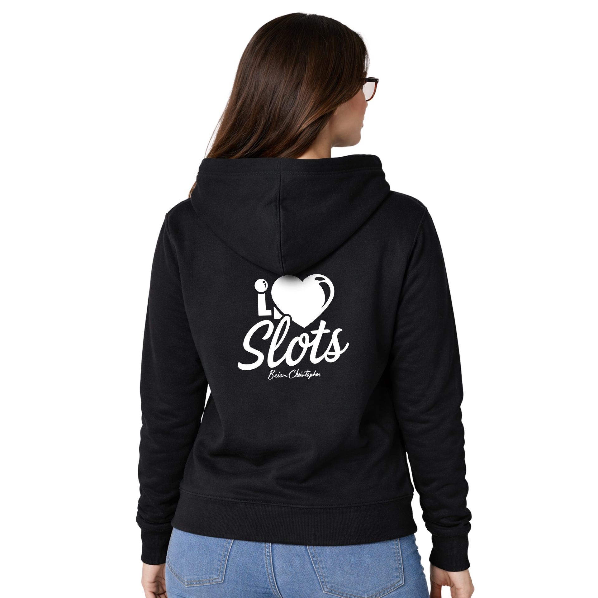 I Love Slots Chest & Back Logo Pullover Hoodie
