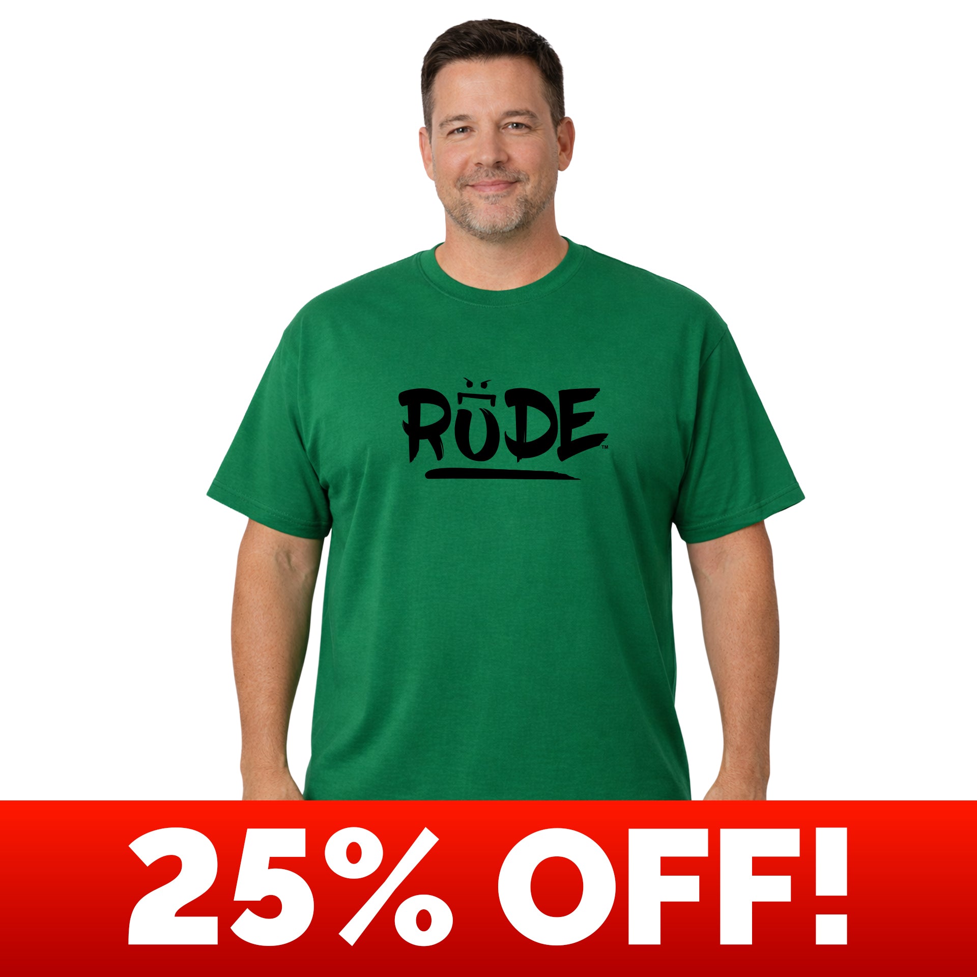 Rude Green Crew & V-Neck Tee