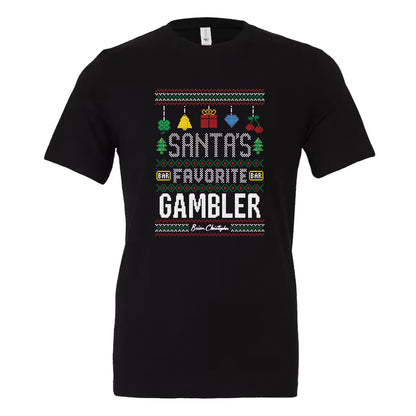 Santa's Favorite Gambler Crew & V-Neck Tee