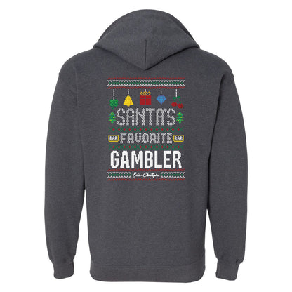 Santa's Favorite Gambler Full Zip Hoodie