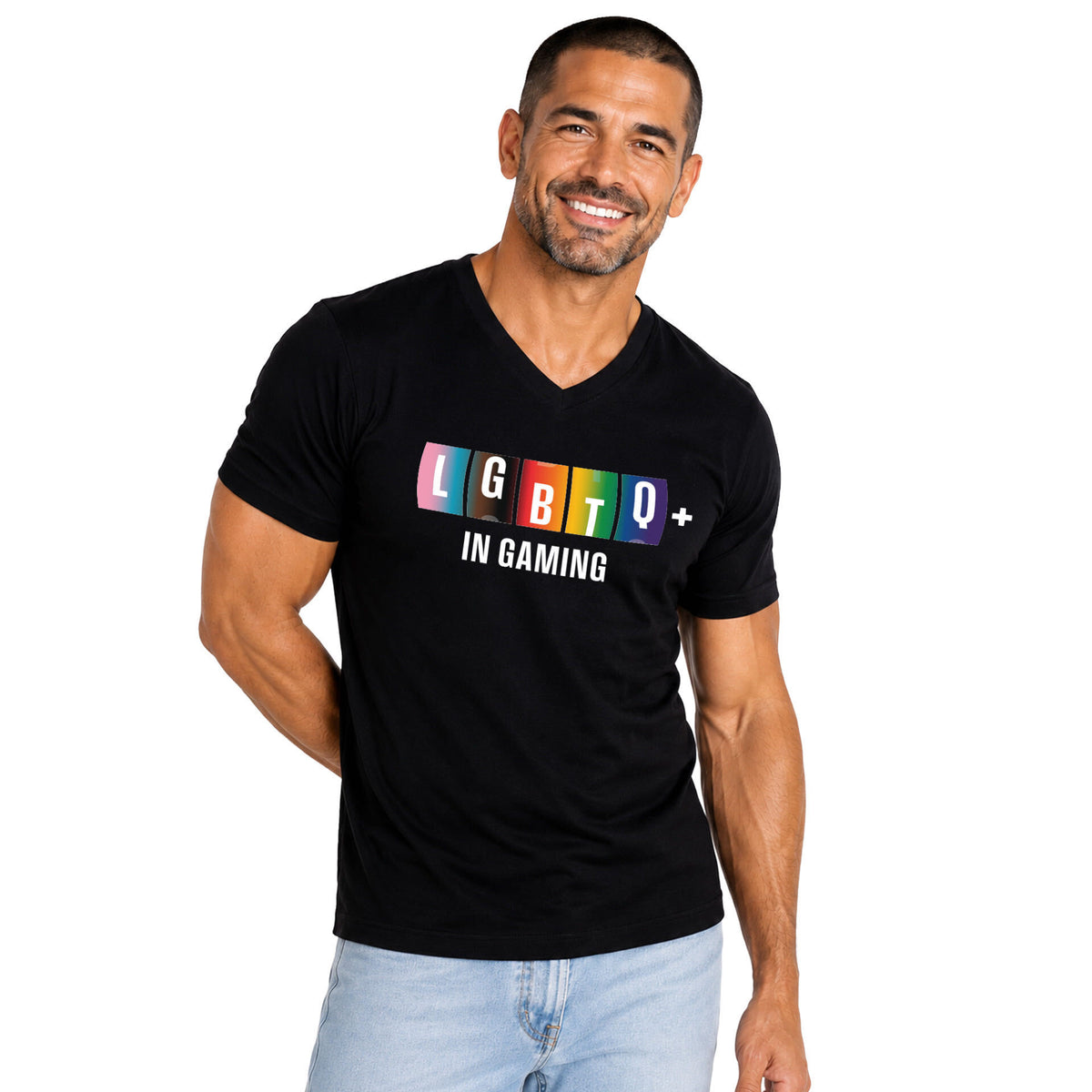 NEW! LQBTQ+ In Gaming Crew & V-Neck Tee