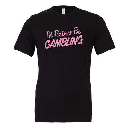 I'd Rather Be Gambling (Baby Pink) V-Neck Unisex Tee
