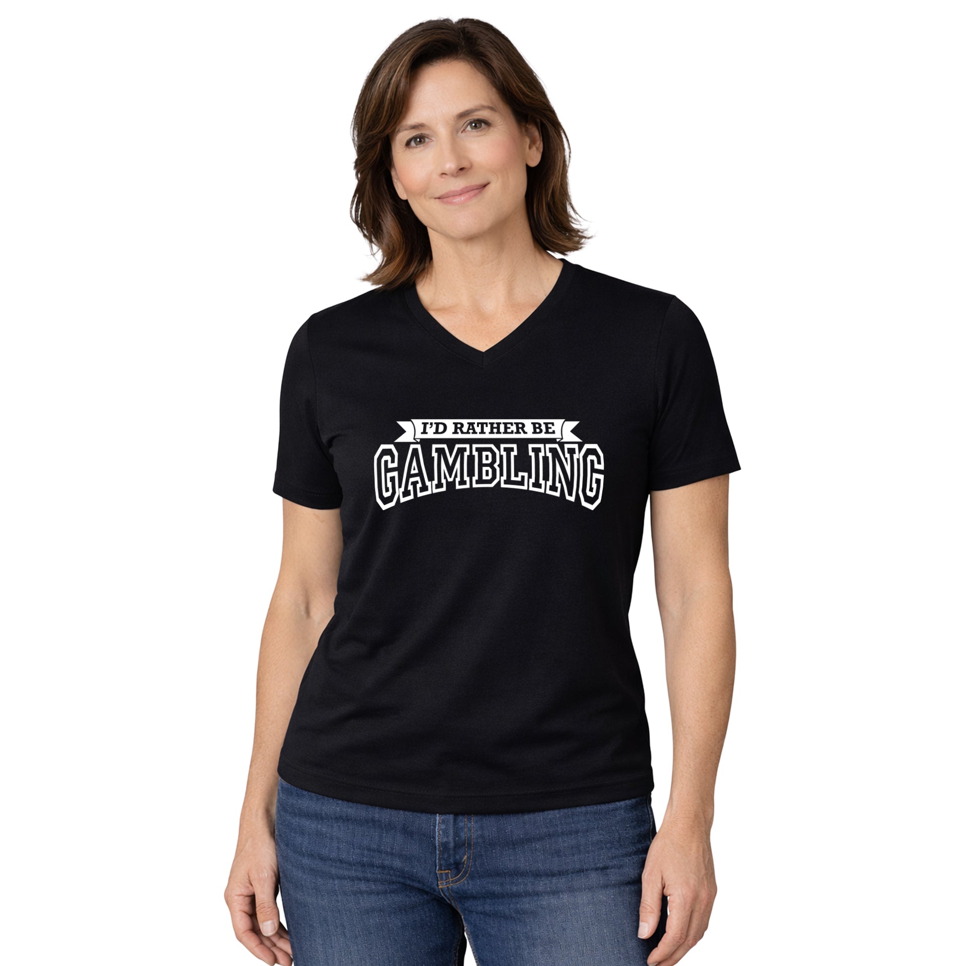 NEW! I'd Rather Be Gambling! Crew Neck & V-Neck Tee