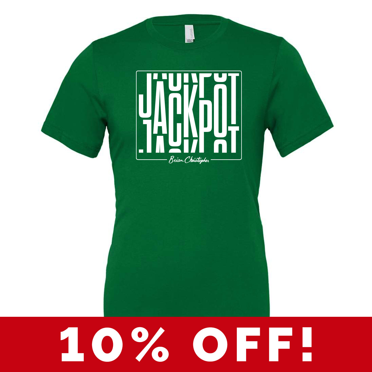 Jackpot Green Crew & V-Neck Tee