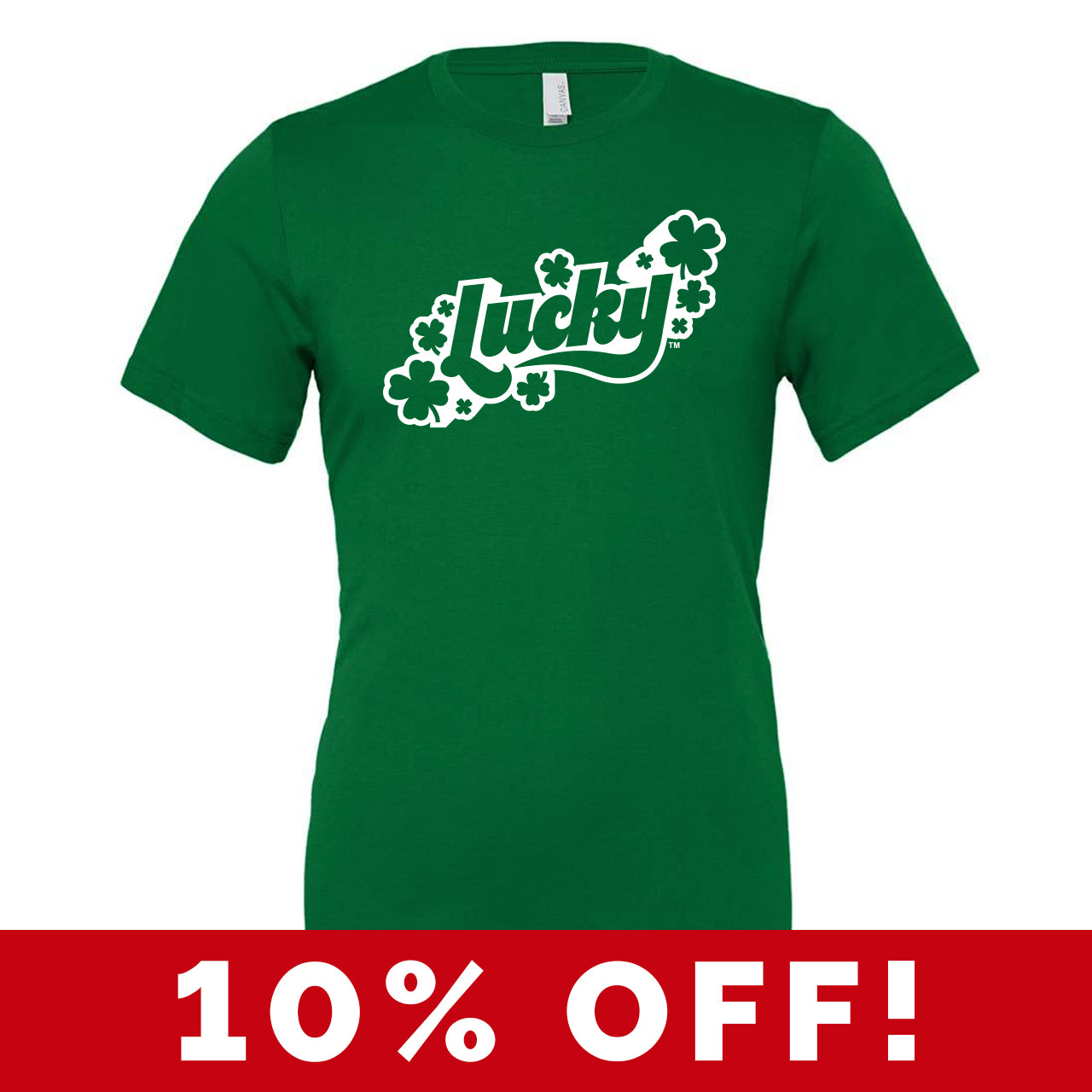 Lucky Kelly Green Crew & V-Neck Tee