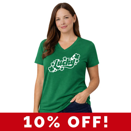 Lucky Kelly Green Crew & V-Neck Tee