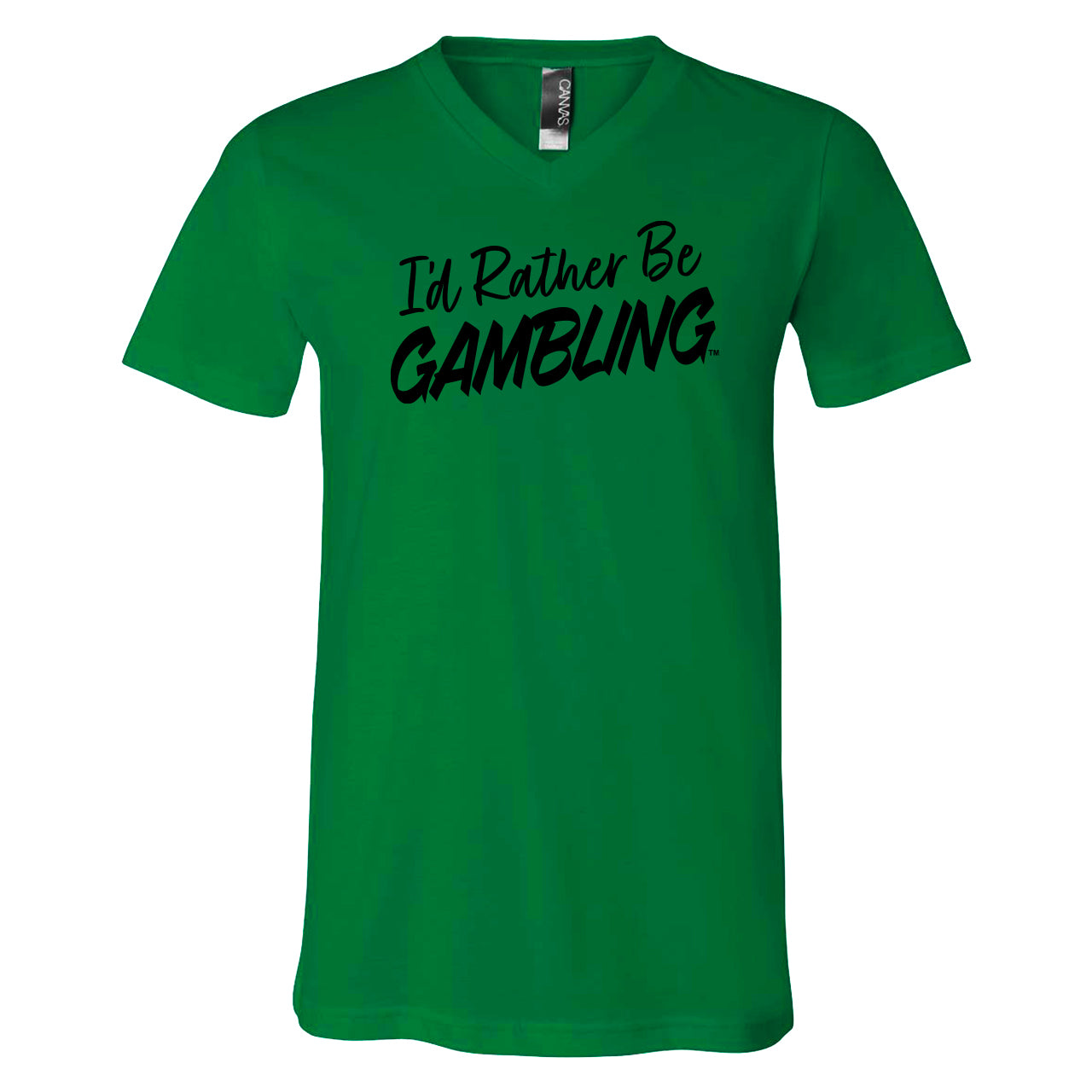 I'd Rather Be Gambling Green Crew & V-Neck Tee