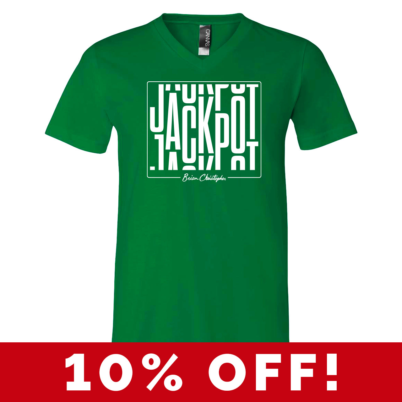 Jackpot Green Crew & V-Neck Tee