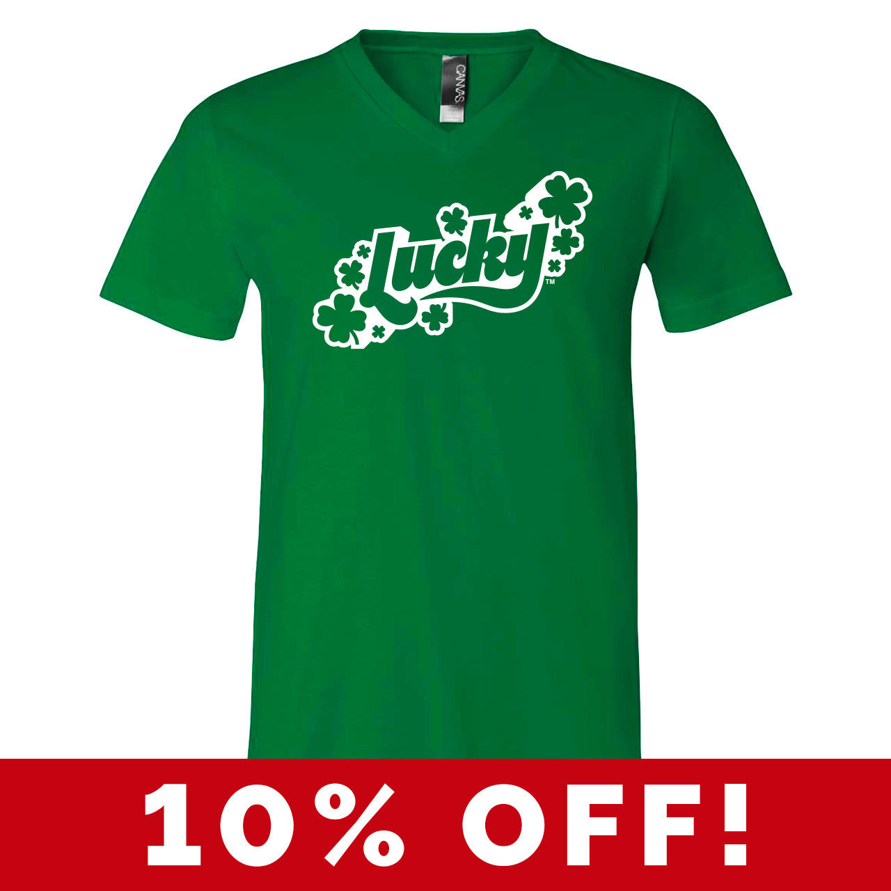 Lucky Kelly Green Crew & V-Neck Tee