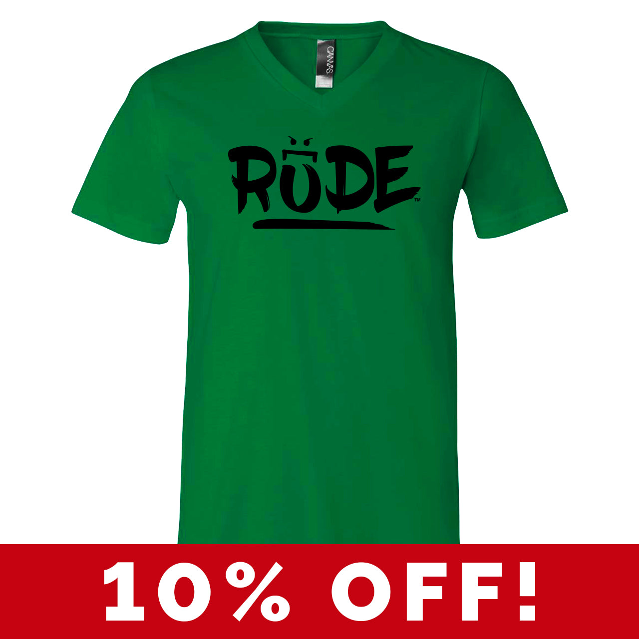 Rude Green Crew & V-Neck Tee