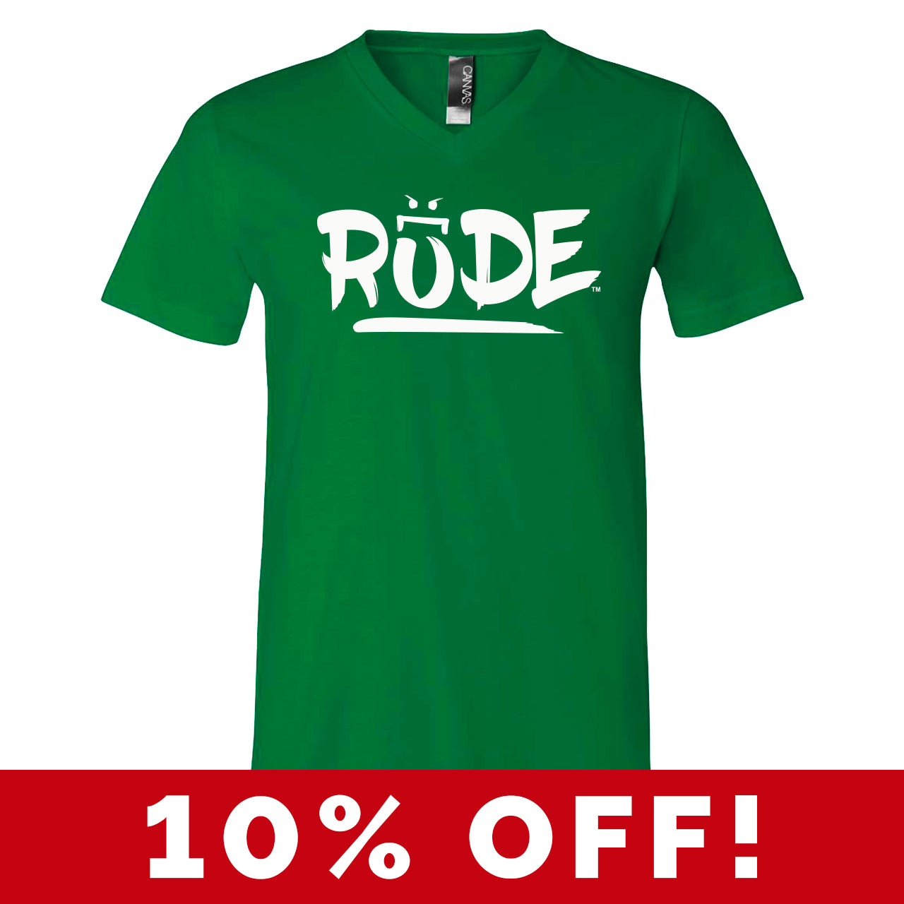 Rude Green Crew & V-Neck Tee