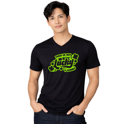 vneck model lucky t green