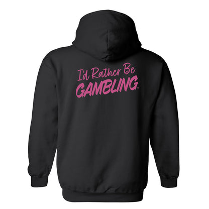 I'd Rather Be Gambling Chest & Back Logo Pullover Hoodie