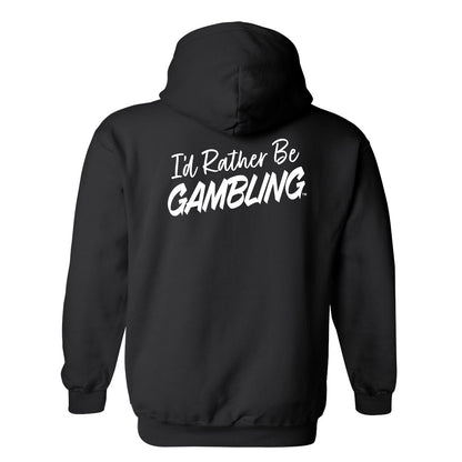 I'd Rather Be Gambling Chest & Back Logo Pullover Hoodie