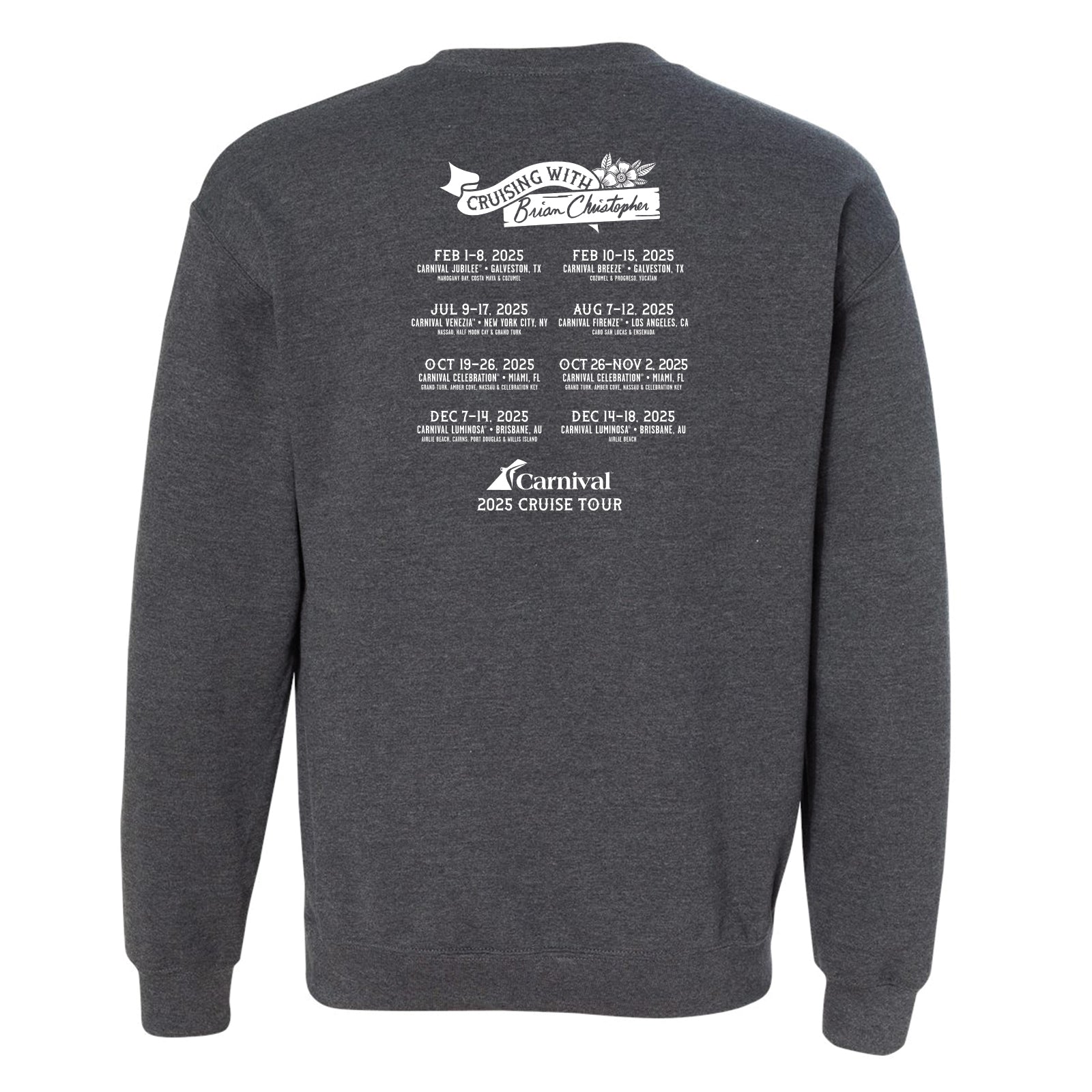 BCSlots X Carnival Cruise World Tour Crew Sweatshirt